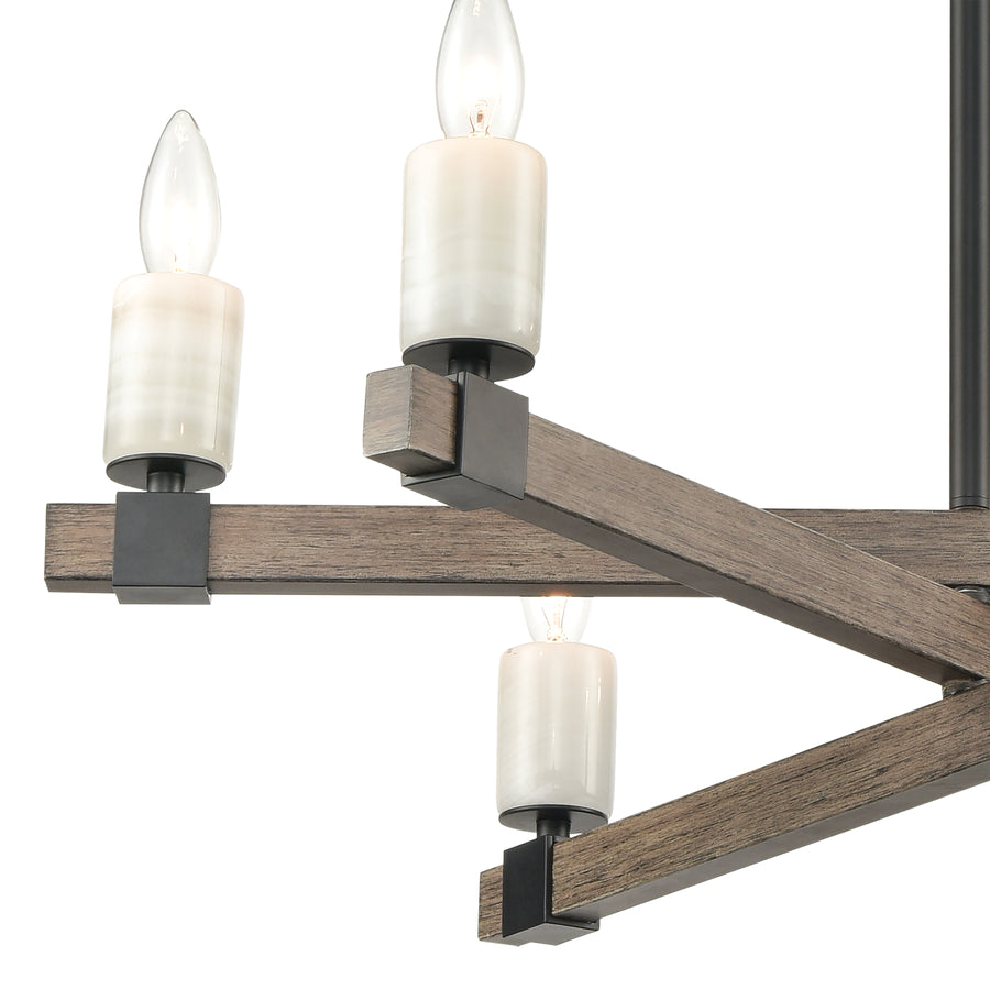 Stone Manor 27' 6 Light Chandelier in Matte Black