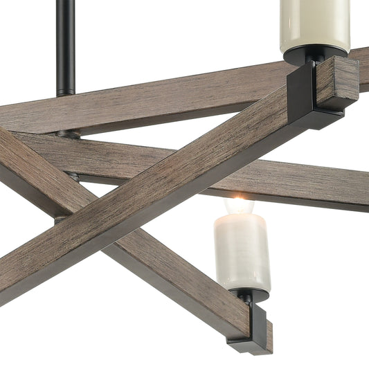 Stone Manor 34" 8 Light Chandelier in Matte Black