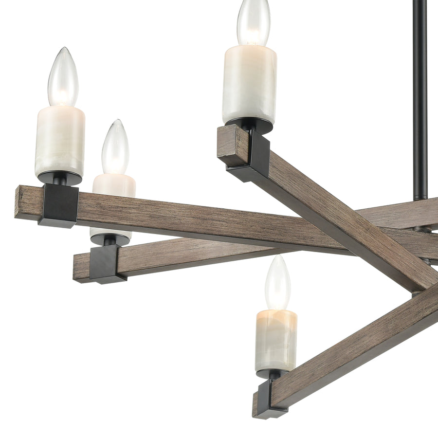 Stone Manor 34' 8 Light Chandelier in Matte Black