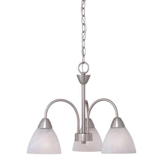 Tia 14" 3 Light Chandelier in Matte Nickel