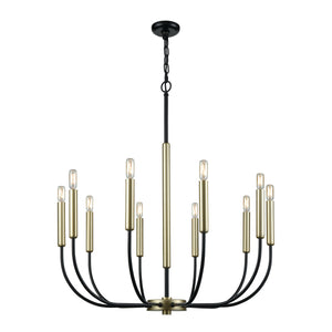 Transatlantique 34' 10 Light Chandelier in Black