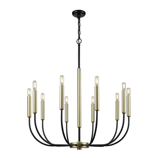 Transatlantique 34" 10 Light Chandelier in Black