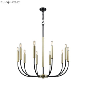 Transatlantique 34' 10 Light Chandelier in Black