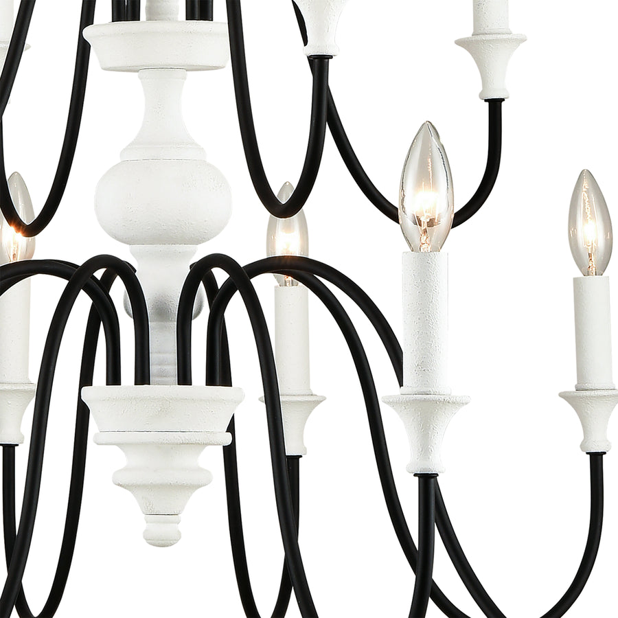 Valde Loire 36' 12 Light Chandelier in White