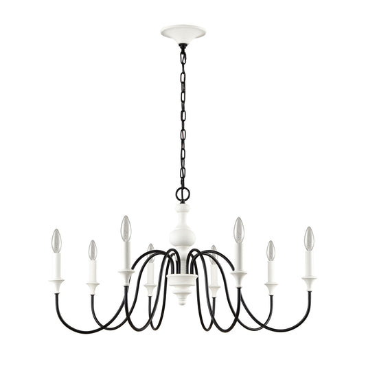 Valde Loire 36" 8 Light Chandelier in White