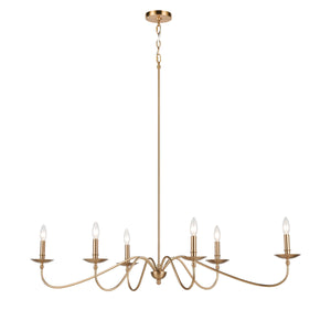 Wellsley 47' 6 Light Chandelier in Burnished Brass