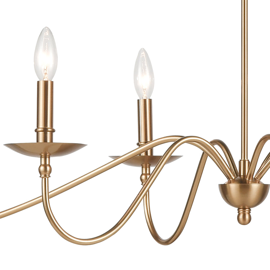 Wellsley 47' 6 Light Chandelier in Burnished Brass