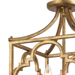 Wembley 13' 3 Light Chandelier in Antique Gold