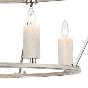 White Stone 40' 12 Light Chandelier in Polished Nickel