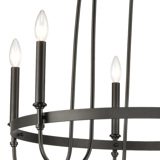 Wickshire 29" 6 Light Chandelier in Matte Black