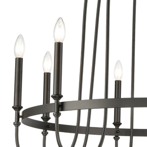 Wickshire 34' 9 Light Chandelier in Matte Black