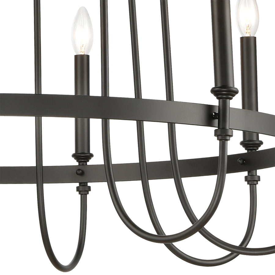 Wickshire 34' 9 Light Chandelier in Matte Black