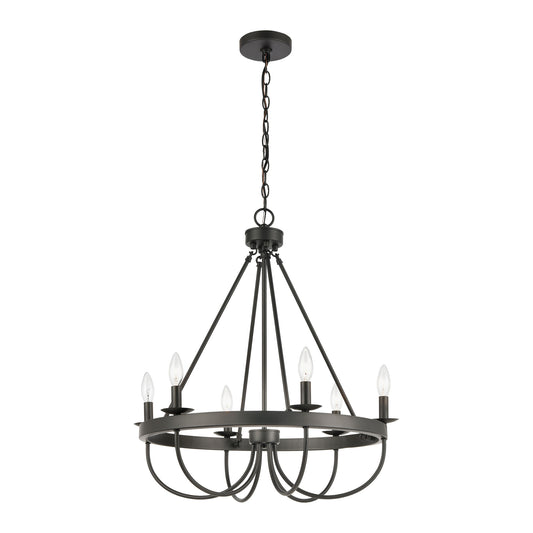 Williamson 25" 6 Light Chandelier in Black