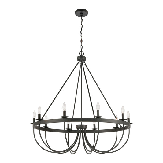 Williamson 38" 10 Light Chandelier in Black