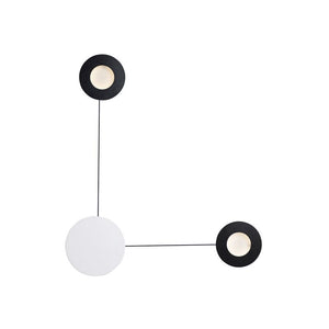 Orbital 24.5' 2 Light Wall Sconce in Black and White