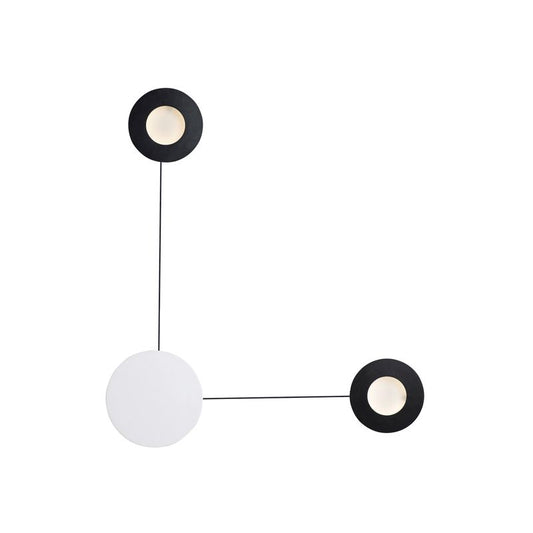 Orbital 24.5" 2 Light Wall Sconce in Black and White