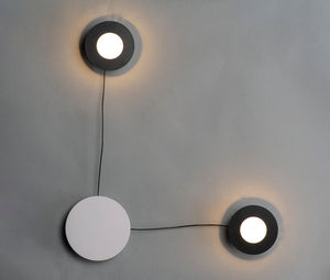 Orbital 24.5' 2 Light Wall Sconce in Black and White