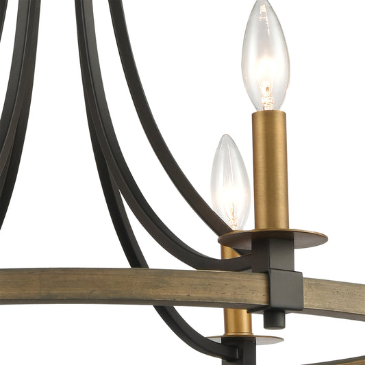 Woodbridge 24" 6 Light Chandelier in Matte Black