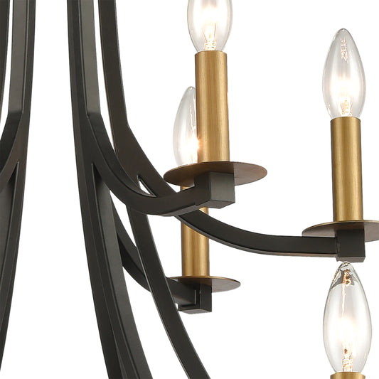 Woodbridge 32" 12 Light Chandelier in Matte Black