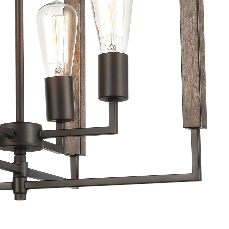 Zinger 20' 4 Light Chandelier in Oil Rubbed Bronze