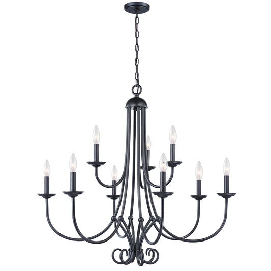 Williamsport 34" 9 Light Chandelier in Oil Rubbed Bronze