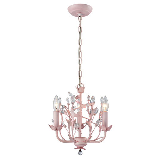 Circeo 13" 3 Light Chandelier in Light Pink