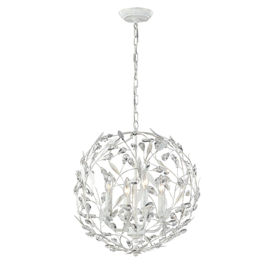 Circeo 19" 4 Light Chandelier in Antique White