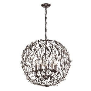 Circeo 24' 5 Light Chandelier in Deep Rust