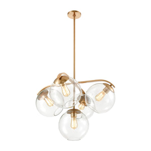 Collective 28' 5 Light Chandelier in Satin Brass