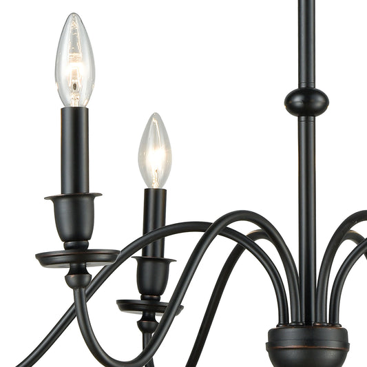 Collins 30" 6 Light Chandelier in Matte Black