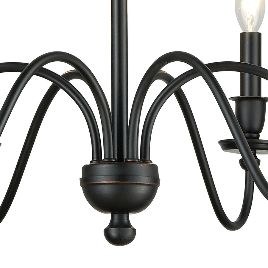 Collins 30' 6 Light Chandelier in Matte Black