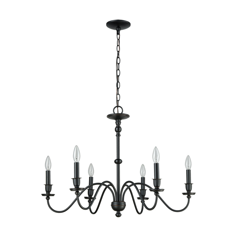 Collins 30' 6 Light Chandelier in Matte Black