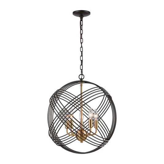 Concentric 19" 5 Light Chandelier in Oil Rubbed Bronze