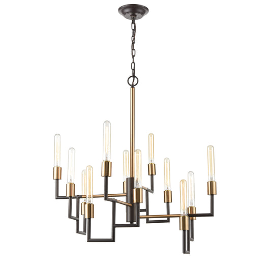 Congruency 29" 12 Light Chandelier in Oil Rubbed Bronze