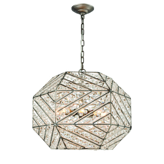 Constructs 20" 8 Light Chandelier in Weathered Zinc