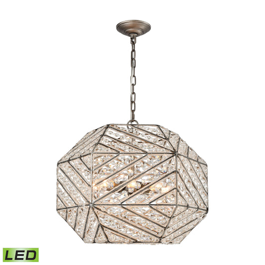 Constructs 20" 8 Light LED Chandelier in Weathered Zinc