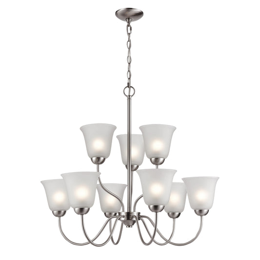 Conway 26" 9 Light Chandelier in Brushed Nickel