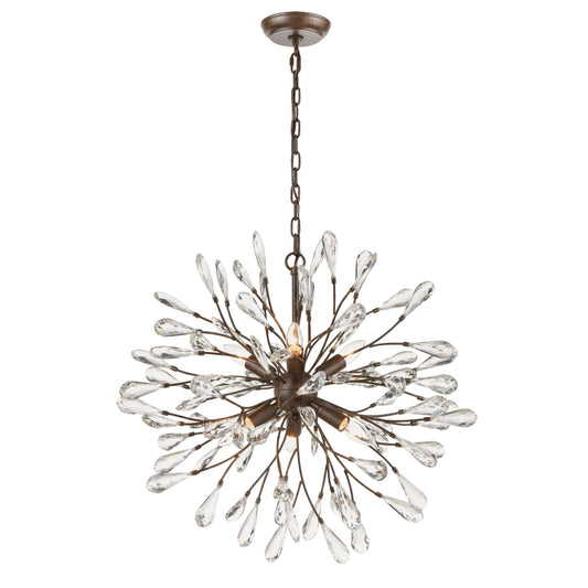 Crislett 25" 6 Light Chandelier in Sunglow Bronze