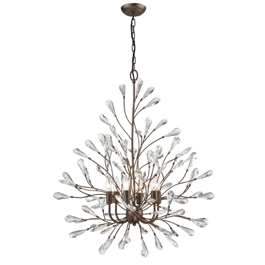 Crislett 31" 6 Light Chandelier in Sunglow Bronze