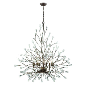 Crislett 40' 9 Light Chandelier in Sunglow Bronze