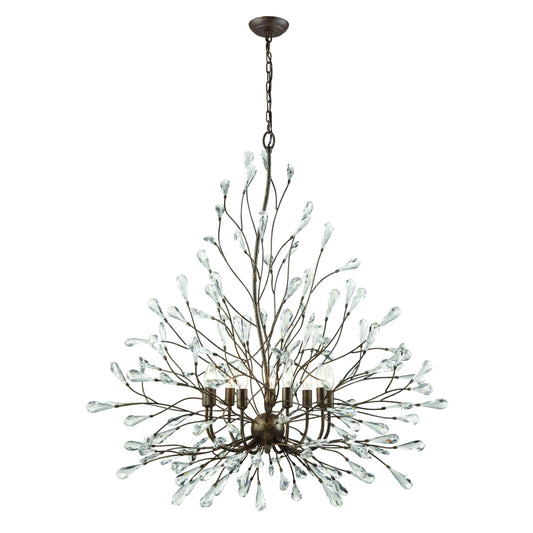 Crislett 40" 9 Light Chandelier in Sunglow Bronze