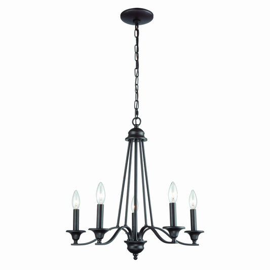 Farmington 21" 5 Light Chandelier in Oil Rubbed Bronze