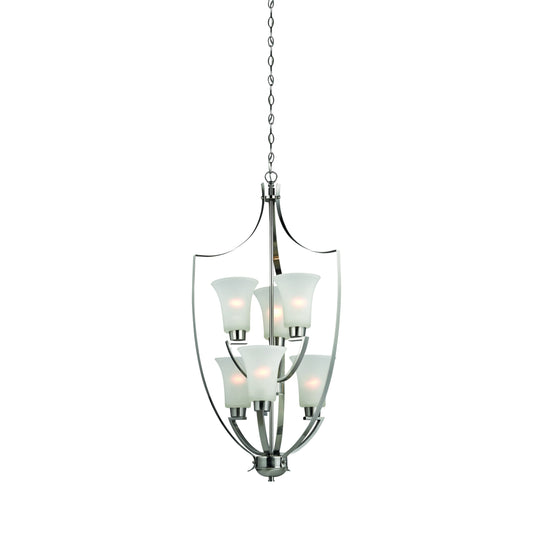 Foyer 21" 6 Light Chandelier in Brushed Nickel