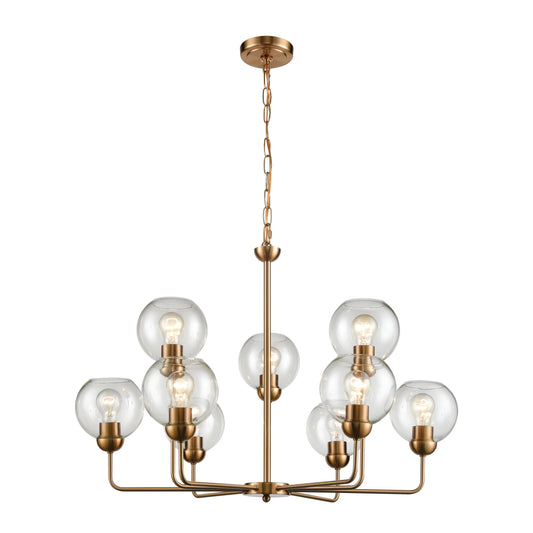 Astoria 32" 9 Light Chandelier in Satin Gold