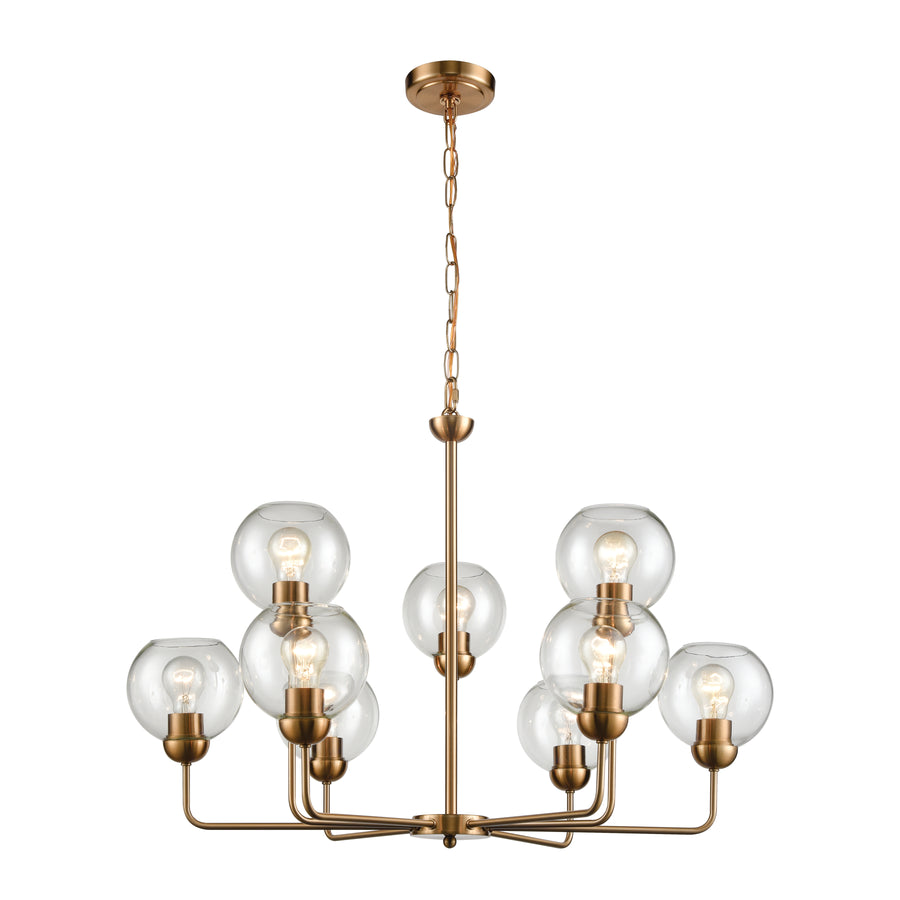 Astoria 32' 9 Light Chandelier in Satin Gold