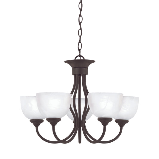 Tahoe 24" 5 Light Chandelier in Painted Bronze