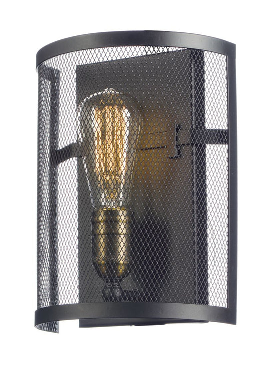 Palladium 10.25" Single Light Wall Sconce in Black and Natural Aged Brass