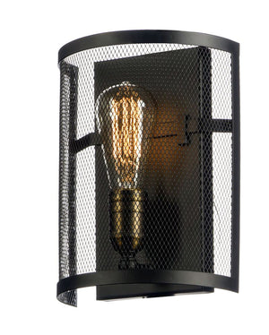 Palladium 10.25' Single Light Wall Sconce in Black and Natural Aged Brass