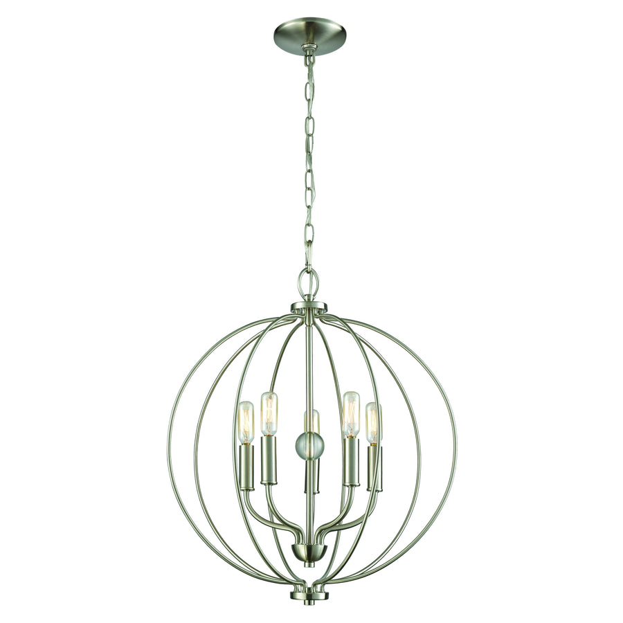 Williamsport 19' 5 Light Chandelier in Brushed Nickel