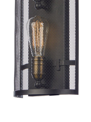 Palladium 18' 2 Light Wall Sconce in Black and Natural Aged Brass